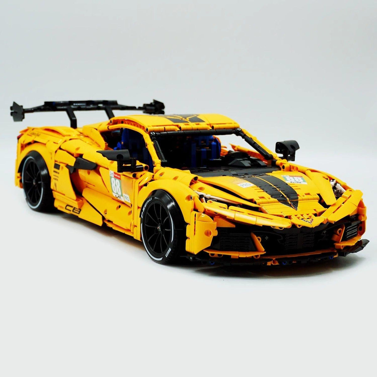 Trilumity Motorized Building Block Set: 1: 8 Corvette C8 Supercar Building Sets with Remote Control, Electric lift tail, Electric Lifting Chassis