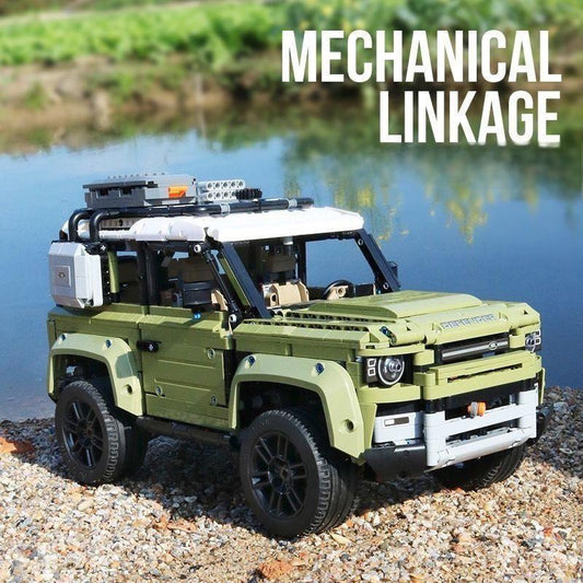 Trilumity Land Rover Defender, Removable Roof Rack Building Block Set, Remote Control, 2,623-Piece