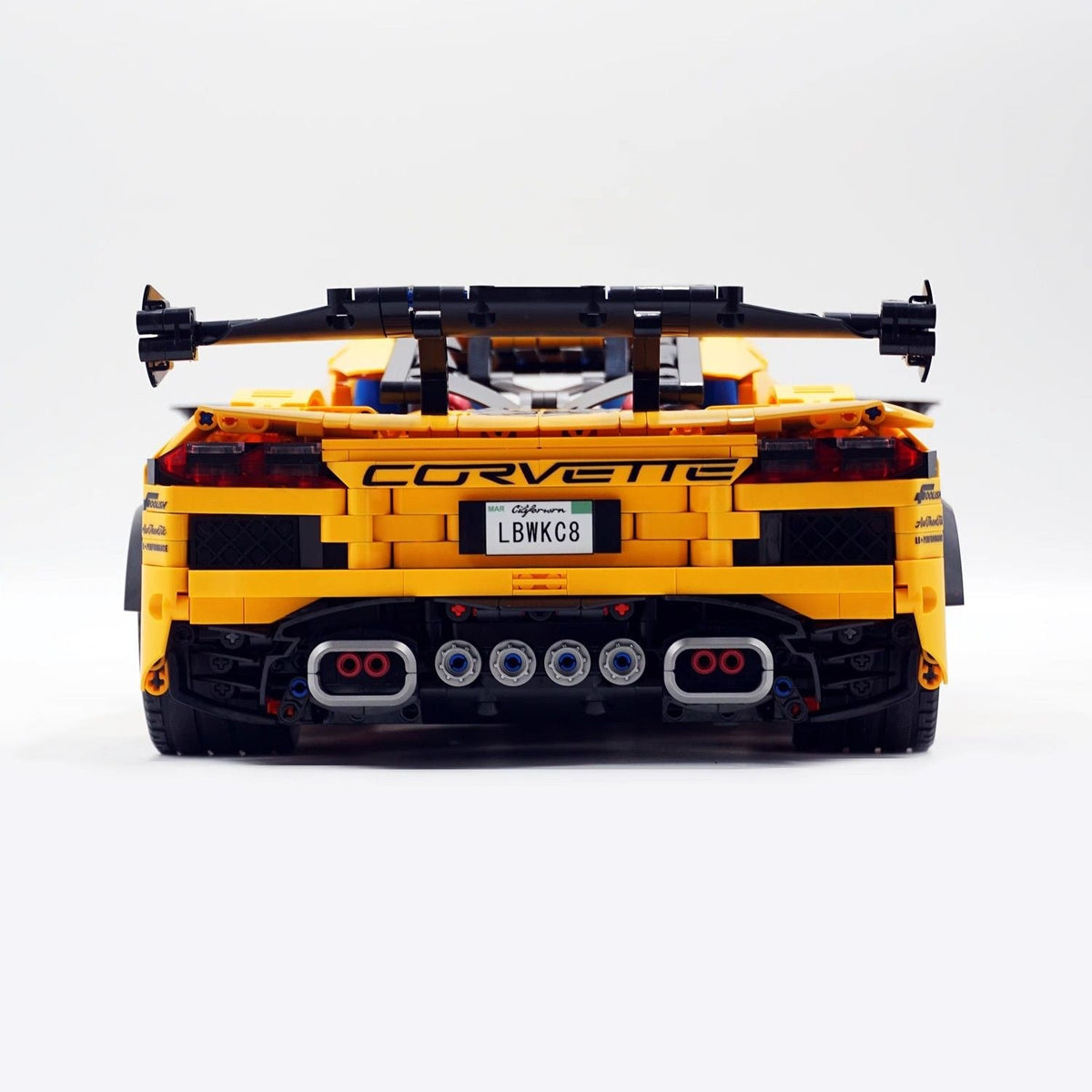 Trilumity Motorized Building Block Set: 1: 8 Corvette C8 Supercar Building Sets with Remote Control, Electric lift tail, Electric Lifting Chassis