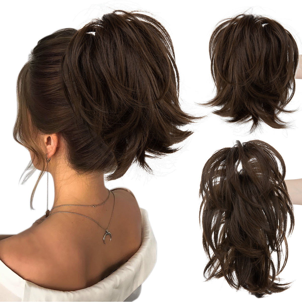 Trilumity Curly Ponytail in 1B, close-up