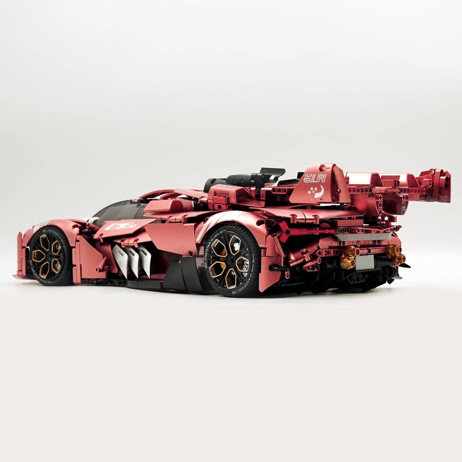 Trilumity Motorized Building Block Set: 1:8 Pink Lamborghini Tp90 Sports Car with Remote Control, Electric Suspension Lifting, Electric Doors Remote