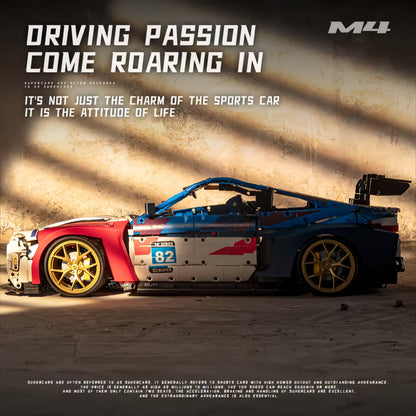 Trilumity Building Block Set: 1: 8 BMW M4 GT3 Building Set, Fully Detailed Simulation, The Ultimate Collectible (4556Piece)
