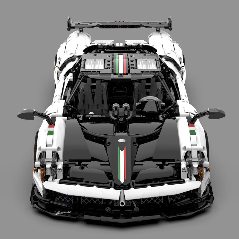 Trilumity Building Block Set: 1: 8 Pagani Huayra White Italy Concept Ultimate Edition (4708-Piece)