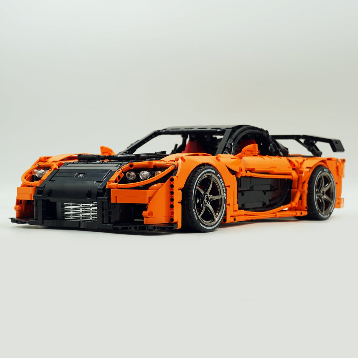 Trilumity Building Block Set: 1: 8 Mazda Rx-7 with Remote Control, Front and Rear Lights, All Printed Exterior Parts Without Stickers (3305-Piece)