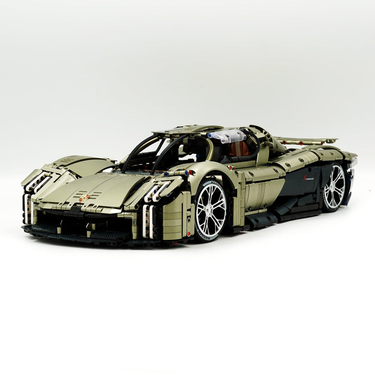 Trilumity Motorized Building Block Set: 1: 8 Porsche Mission X Supercar Building Sets with Remote Control, Electric lift tail, Electric Lifting