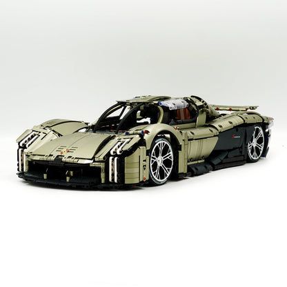 Trilumity Motorized Building Block Set: 1: 8 Porsche Mission X Supercar Building Sets with Remote Control, Electric lift tail, Electric Lifting