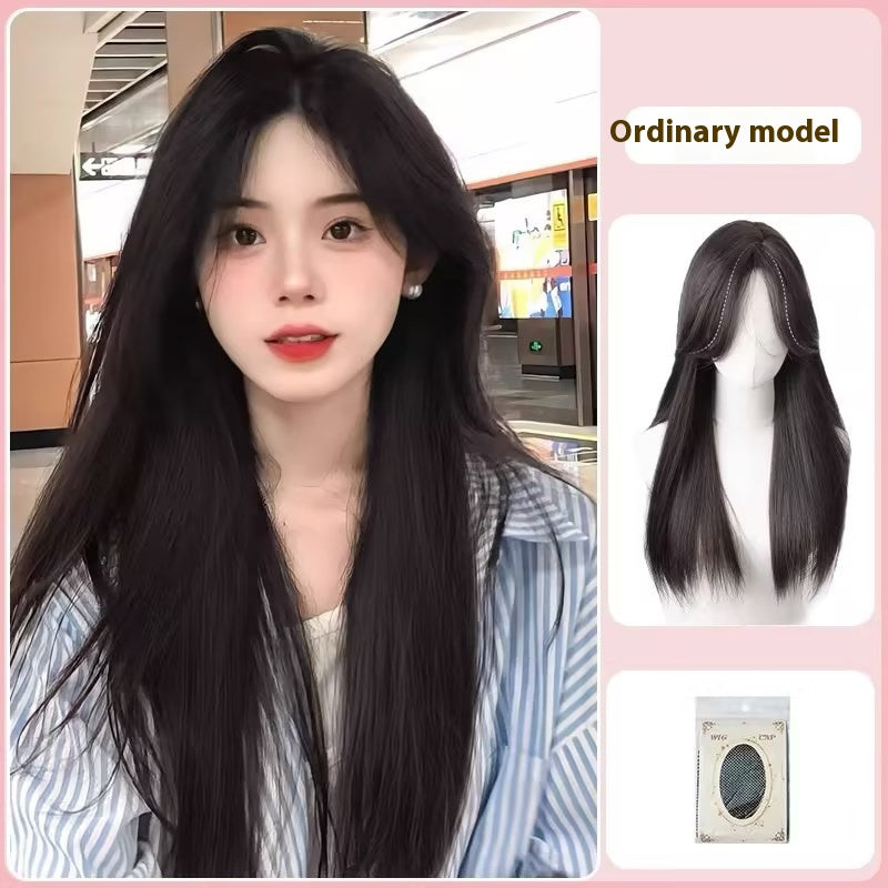 Trilumity Straight Lace Front Wig in Black, three-quarter view