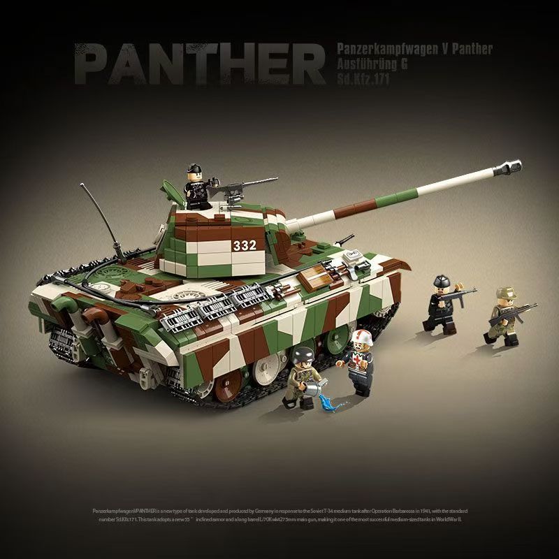 Trilumity Panther Tank G Building Block Set, 2,135-Piece