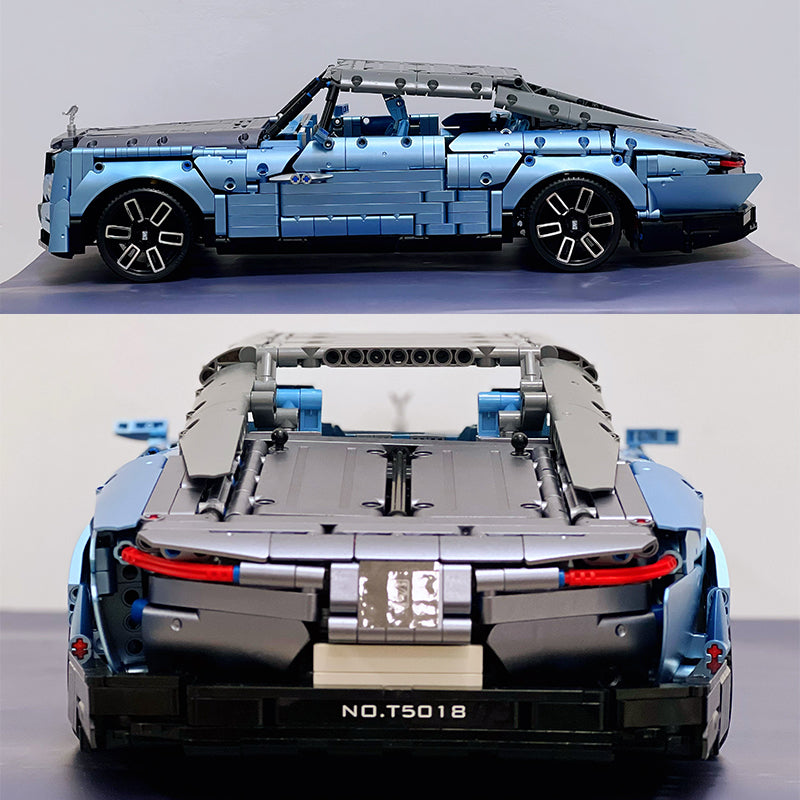 Trilumity Rolls-Royce Boat Tail with Rear Wine Cabinet, Removable Convertible Top Building Block Set, 1:8 Scale, Remote Control, 2,903-Piece