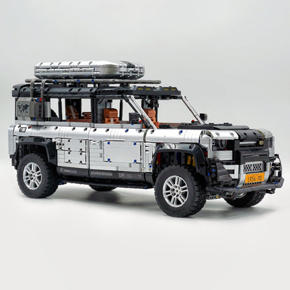 Trilumity Building Block Set: 1:8 Land Rover Defender 110 Silver Off-Road | Ultimate Detailed Set | Remote Controlled (5268-Piece)