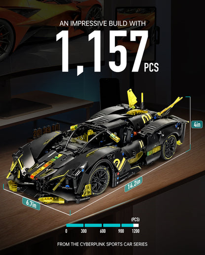 Trilumity Building Block Set: Sports Car Building Sets, Adults Model and Racing Sports Collectable Model, 1:14 Construction Sports Car for Boys Men