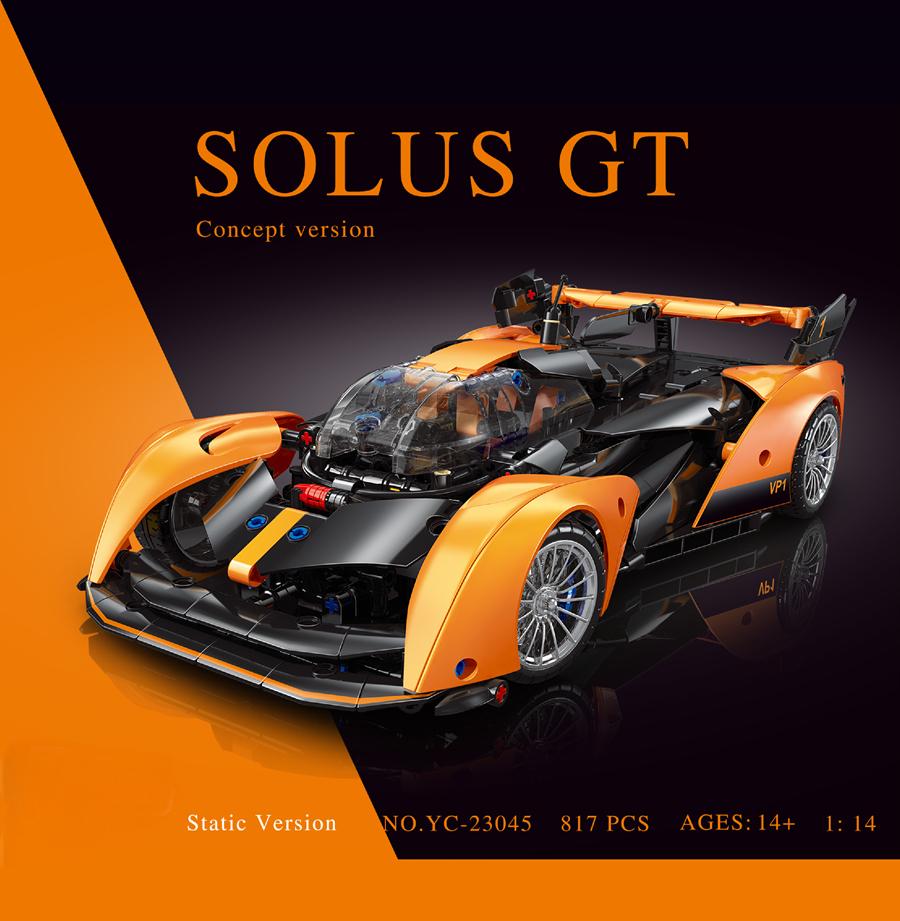 Trilumity Building Block Set: 1:14 British Racing Tech Solus GT Set with Remote Control (817-Piece)