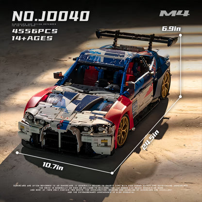 Trilumity Building Block Set: 1: 8 BMW M4 GT3 Building Set, Fully Detailed Simulation, The Ultimate Collectible (4556Piece)