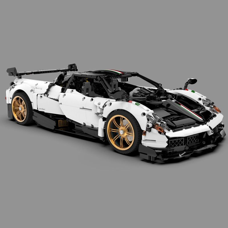 Trilumity Building Block Set: 1: 8 Pagani Huayra White Italy Concept Ultimate Edition (4708-Piece)