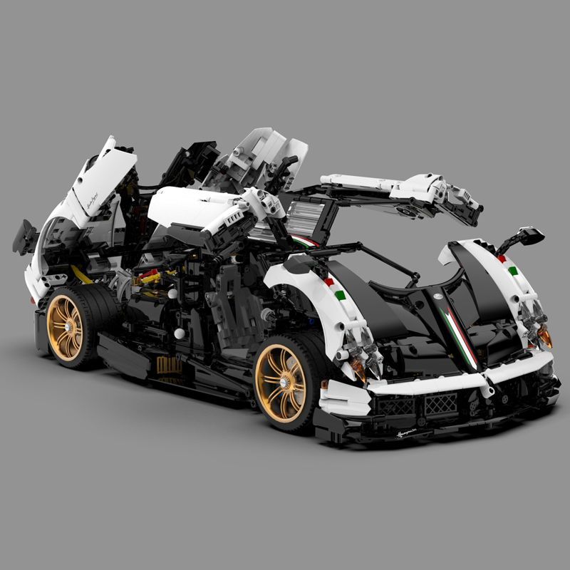 Trilumity Building Block Set: 1: 8 Pagani Huayra White Italy Concept Ultimate Edition (4708-Piece)