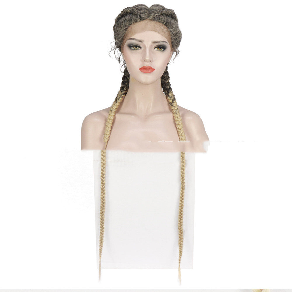 Trilumity Braided Lace Front Wig in Natural Black, hairline close-up