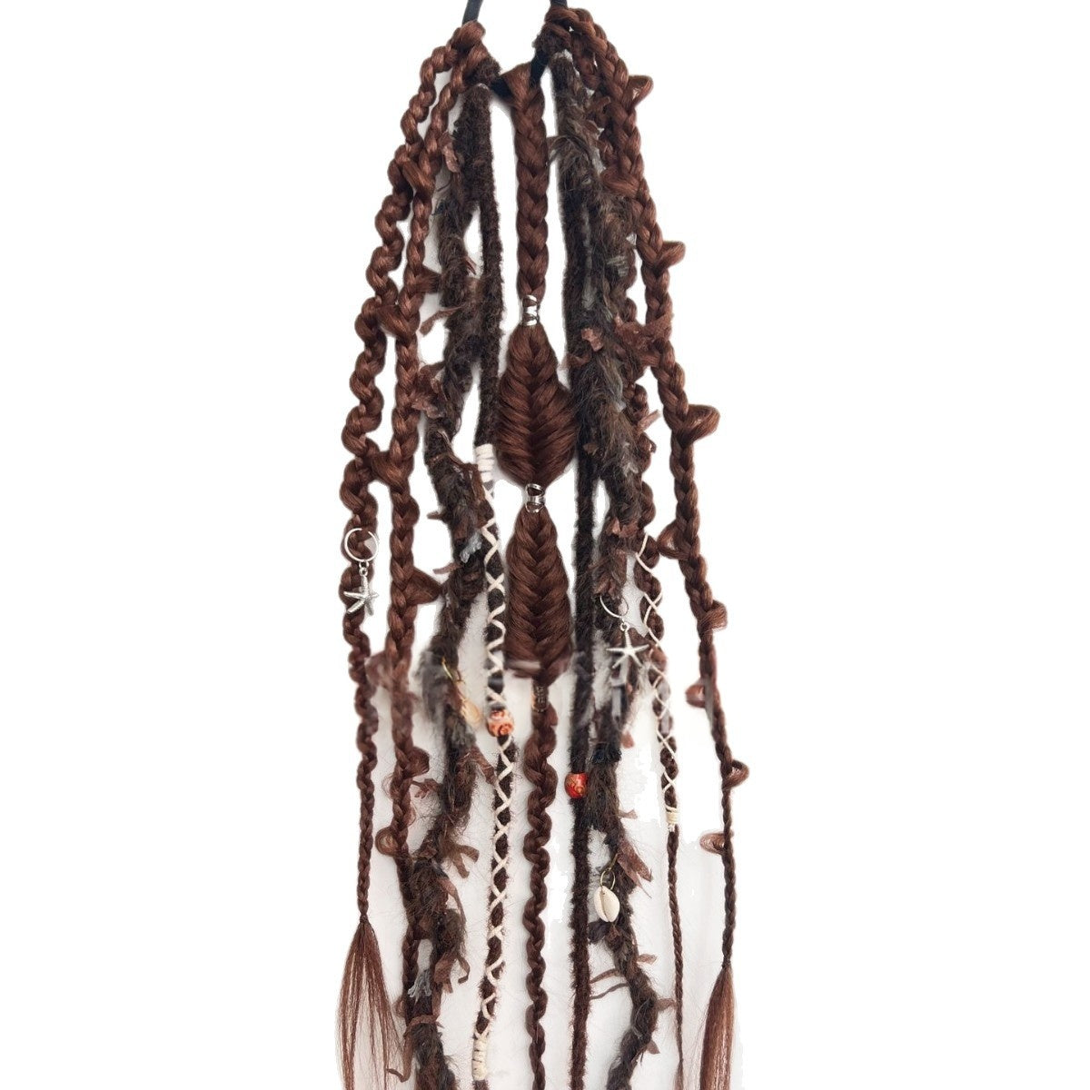 Trilumity Dreadlock Ponytail in Gold, cap and adjustable band construction