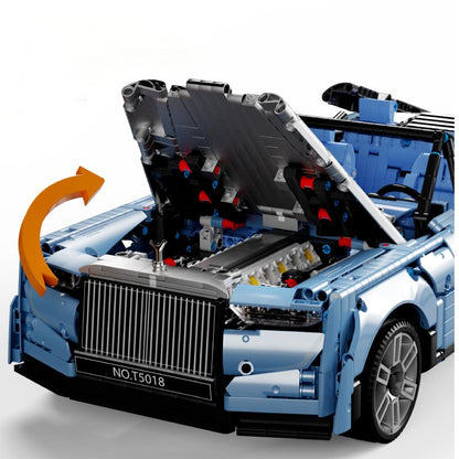 Trilumity Rolls-Royce Boat Tail with Rear Wine Cabinet, Removable Convertible Top Building Block Set, 1:8 Scale, Remote Control, 2,903-Piece