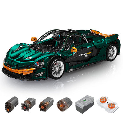 Trilumity Dark Green Beast McLaren P1 Supercar, Electric Air suspension Building Block Set, 1:8 Scale, Remote Control, 3,239-Piece