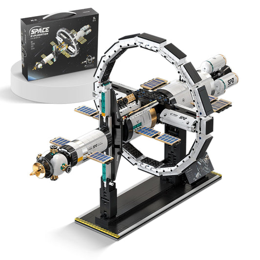 Trilumity Electric International Space Station, Collectible Display Model Building Block Set, 2,221-Piece