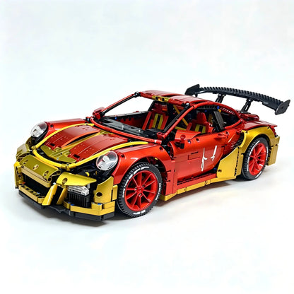 Trilumity Building Block Set: 1:8 Porsche 911 GT3 | Customized “Iron Man” Livery (2728-Piece)