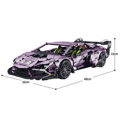 Trilumity Building Block Set: 1:10 Drifting Edition Italian Bull L539 Lightning Hybrid | Remote Controlled Drifting Italian Bull | Metallic Purple