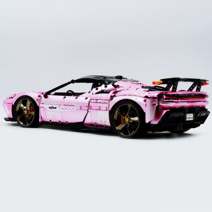 Trilumity Motorized Building Block Set: 1:8 Xx Track Hybrid Pink Plating Limited Color, The Ultimate Supercar, More Than 12 Features