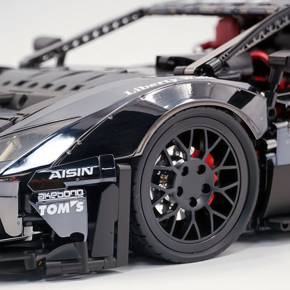 Trilumity Building Block Set: 1:8 Lamborghini Aventador Svj Lbwk | Electroplated Black Custom Bull Widebody Supercar