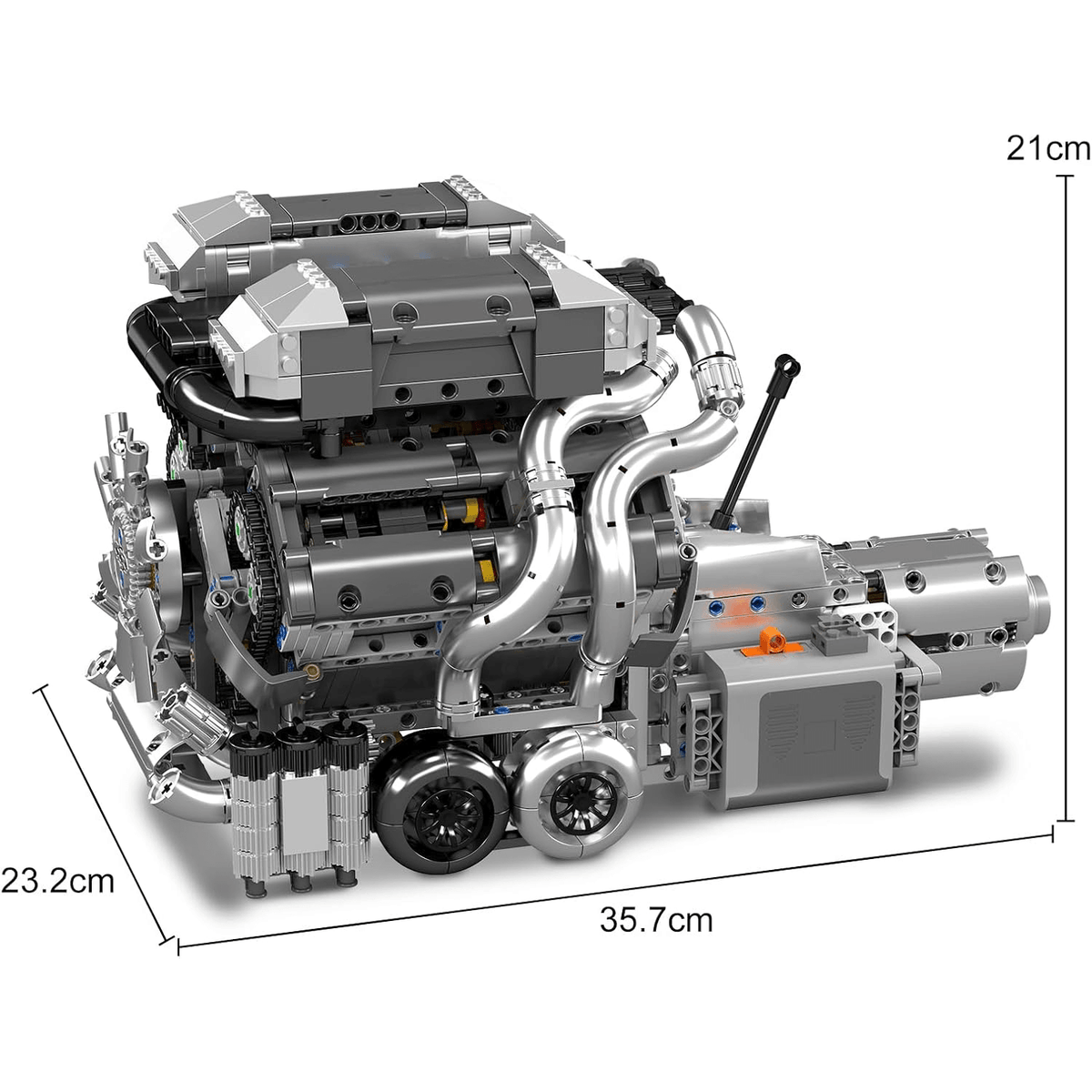 Trilumity Building Block Set: Motorised Hypercar W16 Engine & Gearbox (2024-Piece)