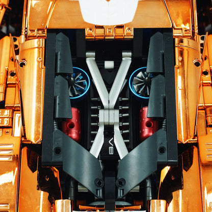 Trilumity Building Block Set: 1: 8 Corvette C8 Supercar Building Sets, Mirror electroplating Customized Edition (3788-Piece)