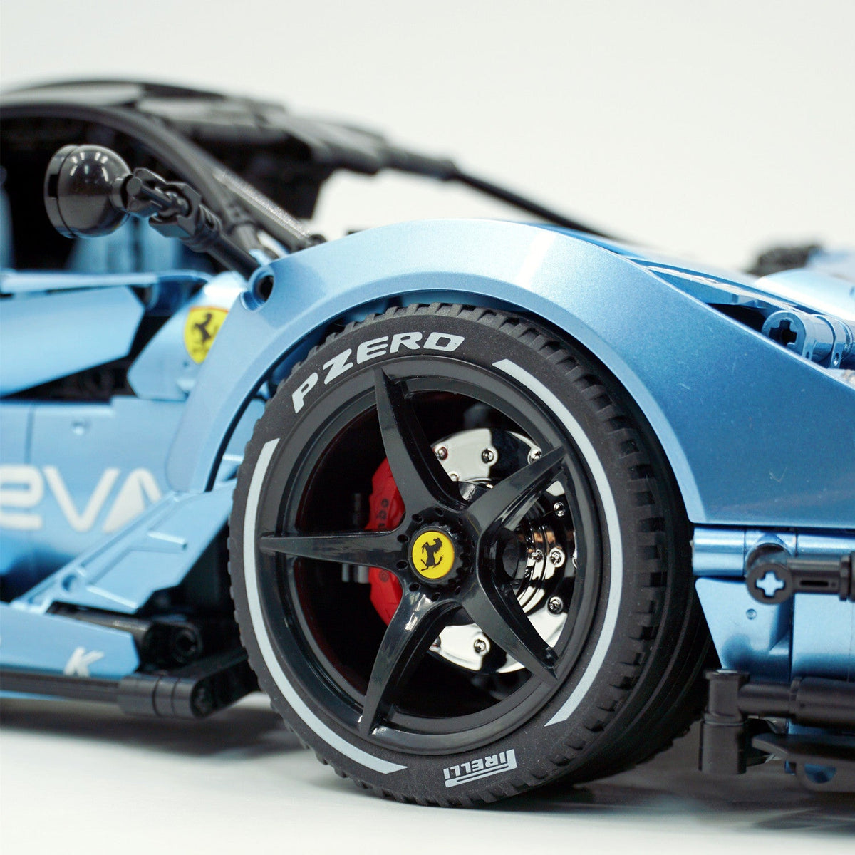 Trilumity Motorized Building Block Set: 1:8 The Ultimate Italian Hybrid Hypercar Evo | Customized Electroplating Tiffany Blue Italian Exotic