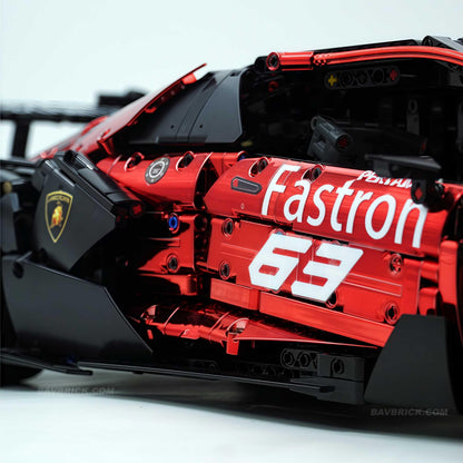 Trilumity Building Block Set: 1: 8 The Ultimate Italian Track-Only V12 Hypercar, Mirror Red Plated Limited Edition (4100+Piece)