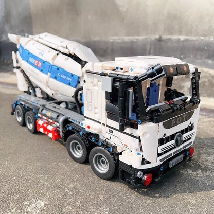 JieStar MOC Motorized Building Block Set: APP Mechanical RC Mixer Truck, Model FF11012