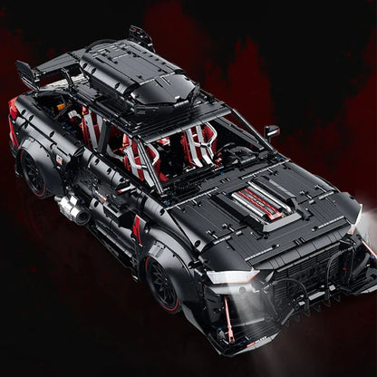 Trilumity Motorized Building Block Set: 1:8 Audi Rs6 Quattro Widebody Wagon | Matte Black Power | 4189+-Piece