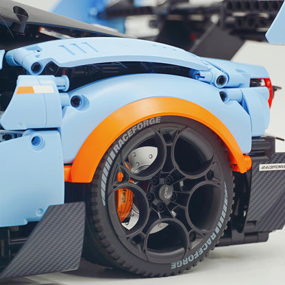 Trilumity Building Block Set: 1:8 Aston Martin Vulcan | Gulf Blue Custom Edition | 3794+-Piece