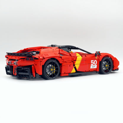 Trilumity Building Block Set: 1:8 Ferrari Sf90 Hypercar | Mechanical Linkage Version (3797-Piece)