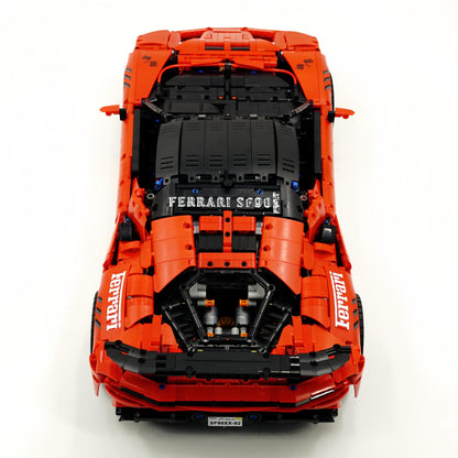 Trilumity Motorized Building Block Set: 1:8 Xx Track Hybrid Red Edition, The Ultimate Supercar, More Than 12 Features Restored(4100-Piece)