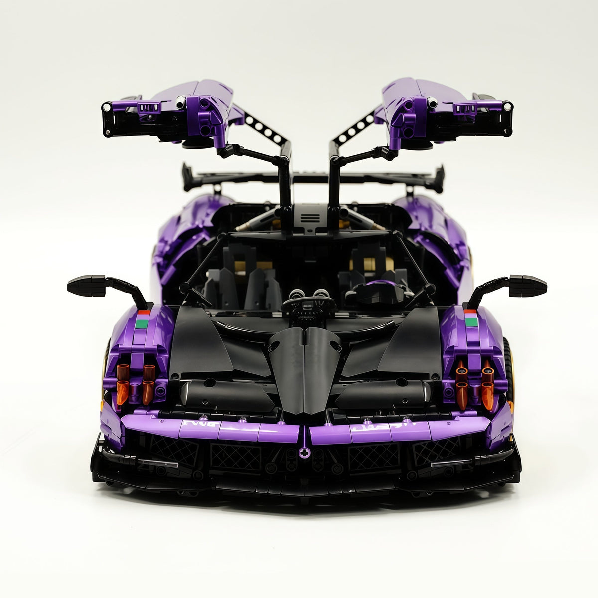 Trilumity Building Block Set: 1: 8 Pagani Huayra Bc Violet Paint finish Customized Ultimate Edition (4708-Piece)
