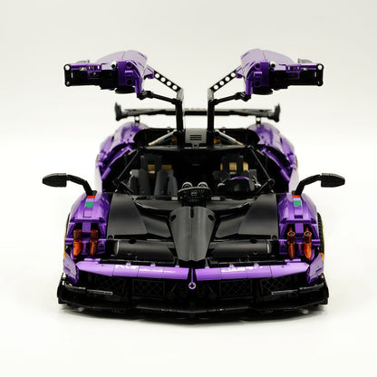 Trilumity Building Block Set: 1: 8 Pagani Huayra Bc Violet Paint finish Customized Ultimate Edition (4708-Piece)