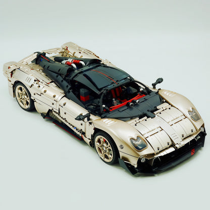 Trilumity Building Block Set: 1:8 The Ultimate Pagani Utopia Supercar | Limited Edition Champagne Gold V12 Italian Exotic (3314Piece)