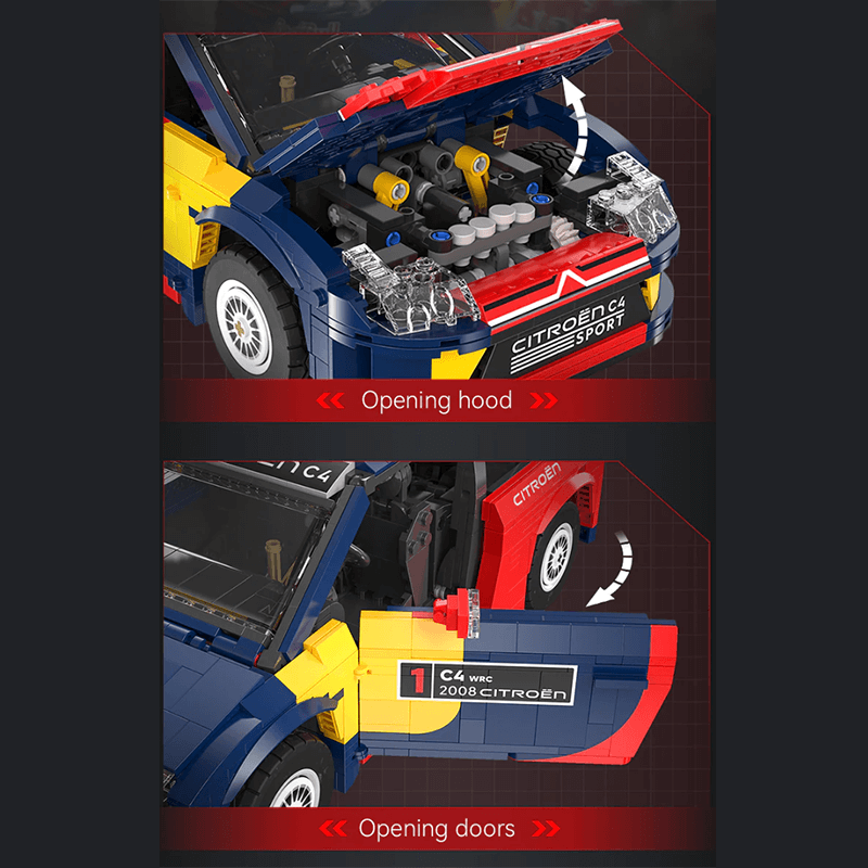 Trilumity Motorized Building Block Set: Remote Controlled 2008 Citroën C4 Wrc (1550+-Piece)