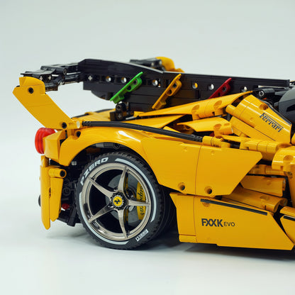 Trilumity Motorized Building Block Set: 1:8 The Ultimate Italian Hybrid Hypercar Evo | Baked Enamel Yellow Paint Italian Flagship (4058+-Piece)
