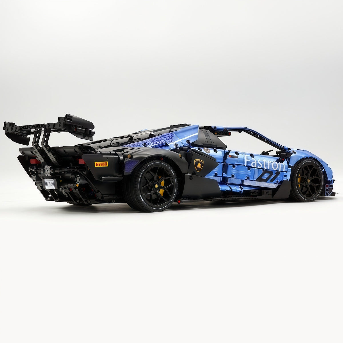 Trilumity Building Block Set: 1: 8 The Ultimate Lamborghini Essenza Scv12, Mirror Blue Plated Limited Edition (4100+Piece)