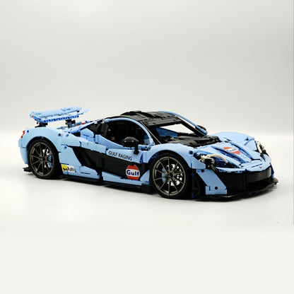 Trilumity Building Block Set: 1: 8 The Ultimate British Hybrid Hypercar | Gulf Blue Custom Edition(3893-Piece)