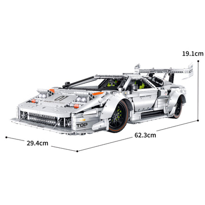 Trilumity Building Block Set: 1:8 Lamborghini Countach Lp5000 Building Set (3970+-Piece)