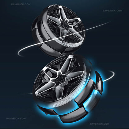 Trilumity Motorized Building Block Set: 1:10 Drifting Edition British Hybrid Hypercar | Remote-Controlled British Supercar | Metallic White Paint