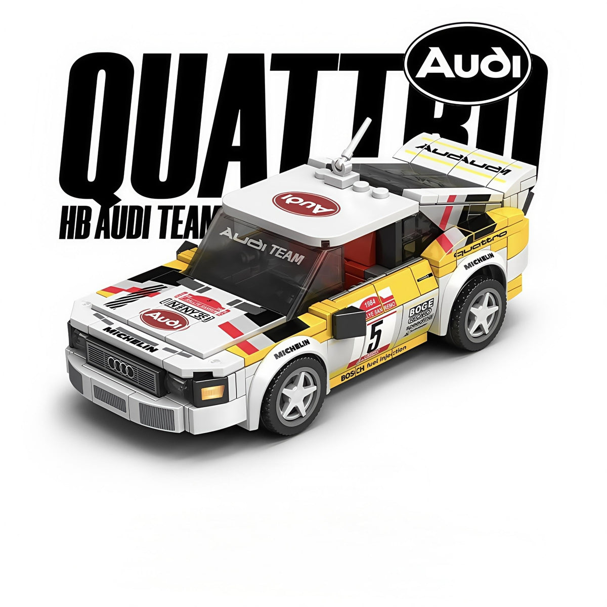 Trilumity Officially Licensed HB Audi WRC Team Building Block Set, 1:18 Scale, 1,362-Piece