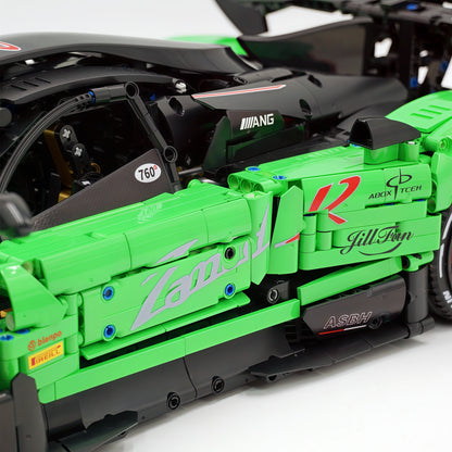 Trilumity Building Block Set: 1:8 Pagani Zonda R | Pearl Green Paint Italian Hypercar (3300+-Piece)