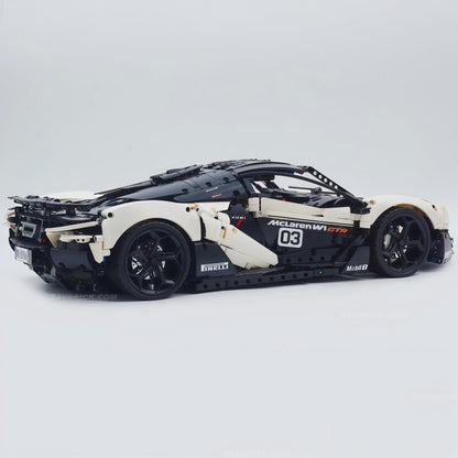 Trilumity Motorized Building Block Set: 1:8 The Ultimate British Woking Hypercar | White Custom Edition | Shipped in Original Gift Box (4200+-Piece)