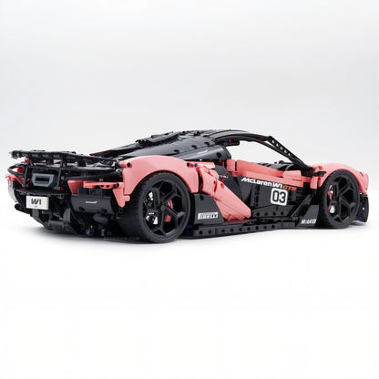Trilumity Motorized Building Block Set: 1:8 The Ultimate British Woking Hypercar | Misty Rose Custom Edition | Shipped in Original Gift Box